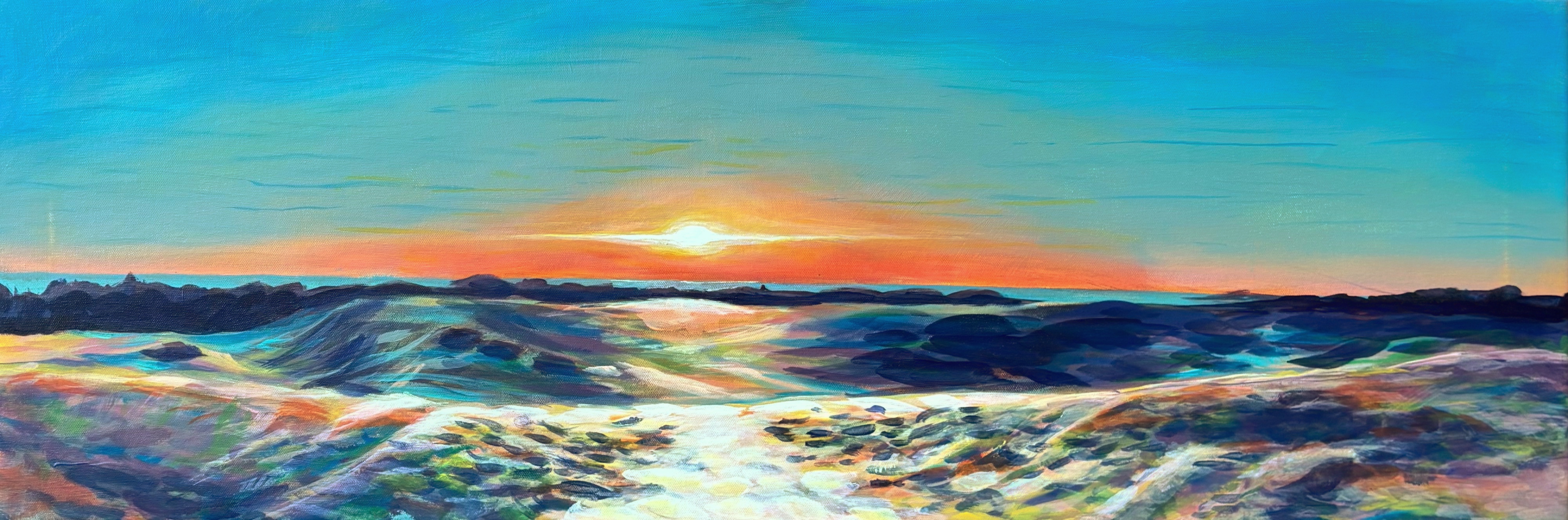 an abstract painting of sand dunes